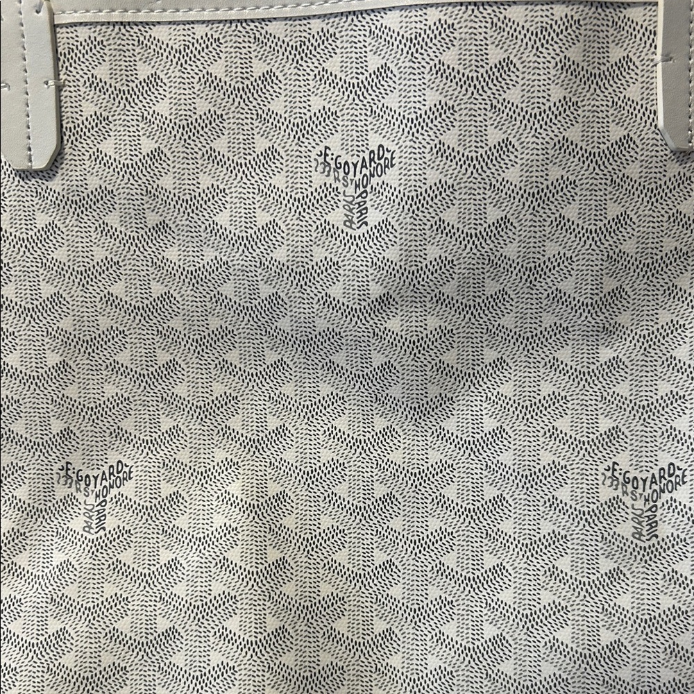 White Canvas Patterned Tote Bag - image 3